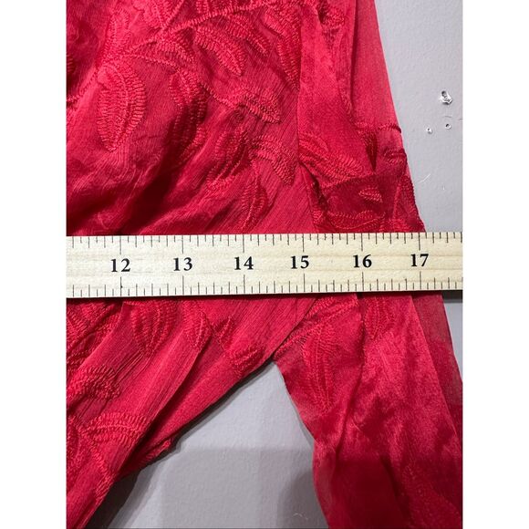 NWOT Hello Molly I Heard A Rumour Red Fiere Embroidered Ruffled Mini Dress XS - Picture 9 of 13